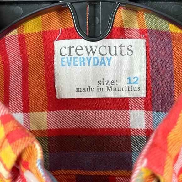 J Crew Shirt Boys 12 Crewcuts Everyday Kids Button-Front Long-Sleeve Plaid - Picture 7 of 12